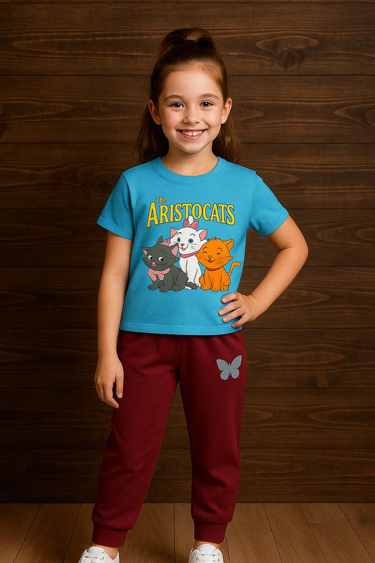 GIRLS T-SHIRT WITH TRACK SUIT