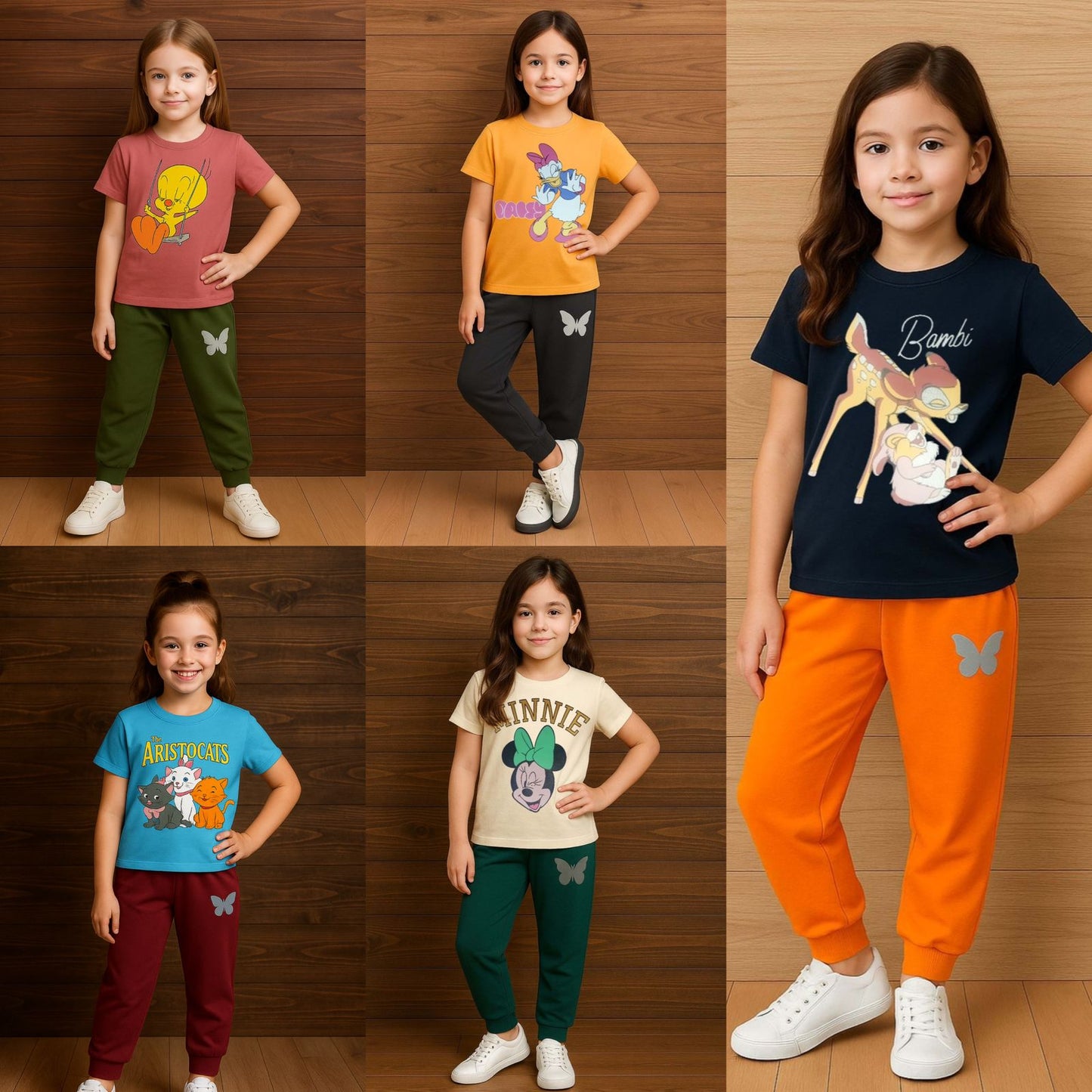 GIRLS T-SHIRT WITH TRACK SUIT