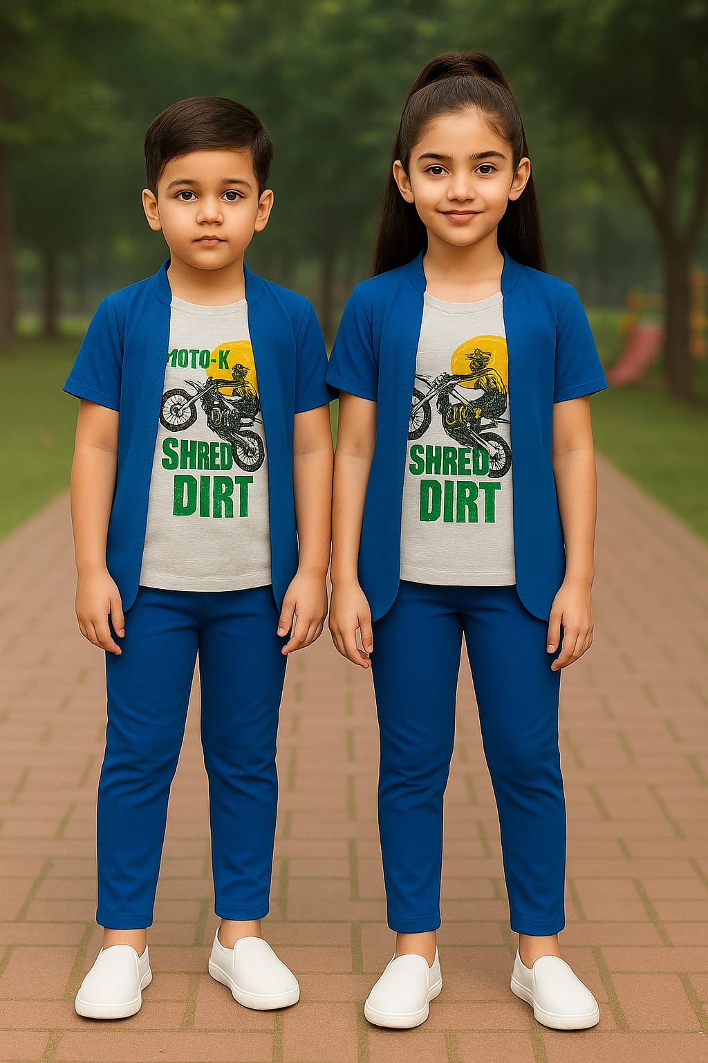 UNISEX KIDS OUTFIT WITH STYLISH ATTACHED COAT