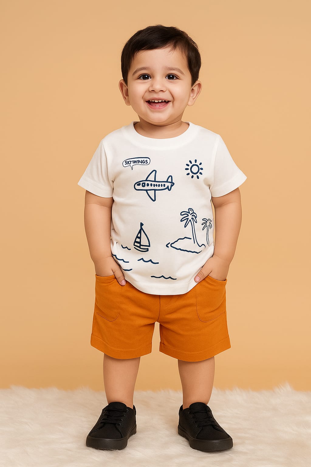 Boys Branded Shorts Set