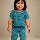 Girls Fancy Polo Shirt with Palazzo Pant Set