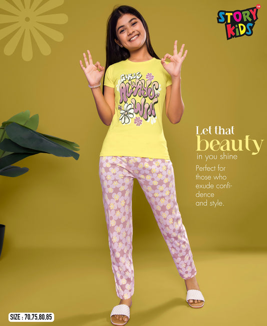 Girls Full Pant Pyjama Set